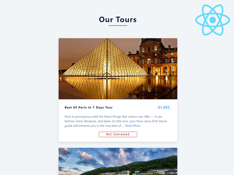 React Tours App